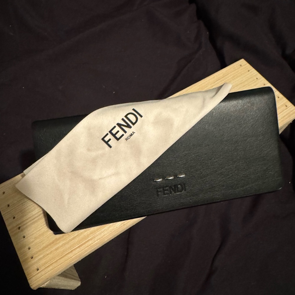 Fendi Hard Trifold Eyeglass Case with lense cleaner